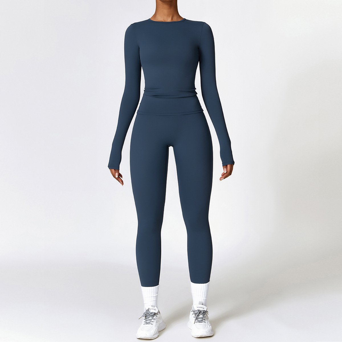 Ropa deportiva de secado rápido, chándal de manga larga, top deportivo, leggins de cintura alta. - Image 3