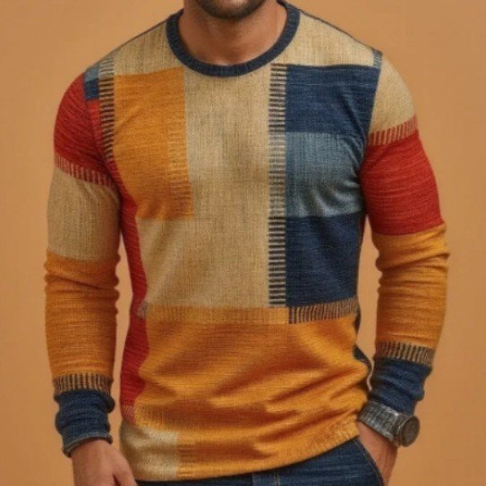 Camiseta de hombre con cuello redondo y estampado digital 3D.