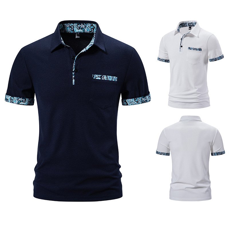 Camiseta de manga corta con solapa y estampado. - Image 7