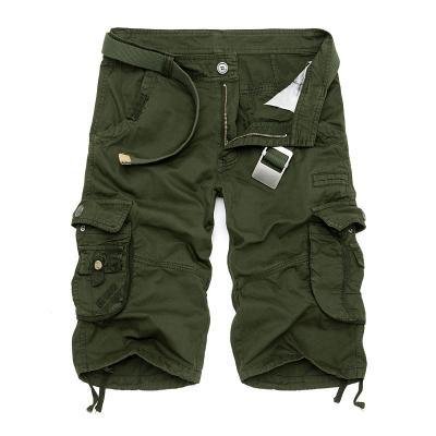 Short corto cargo con cinturón y estampado de camuflaje con múltiples bolsillos. - Image 8