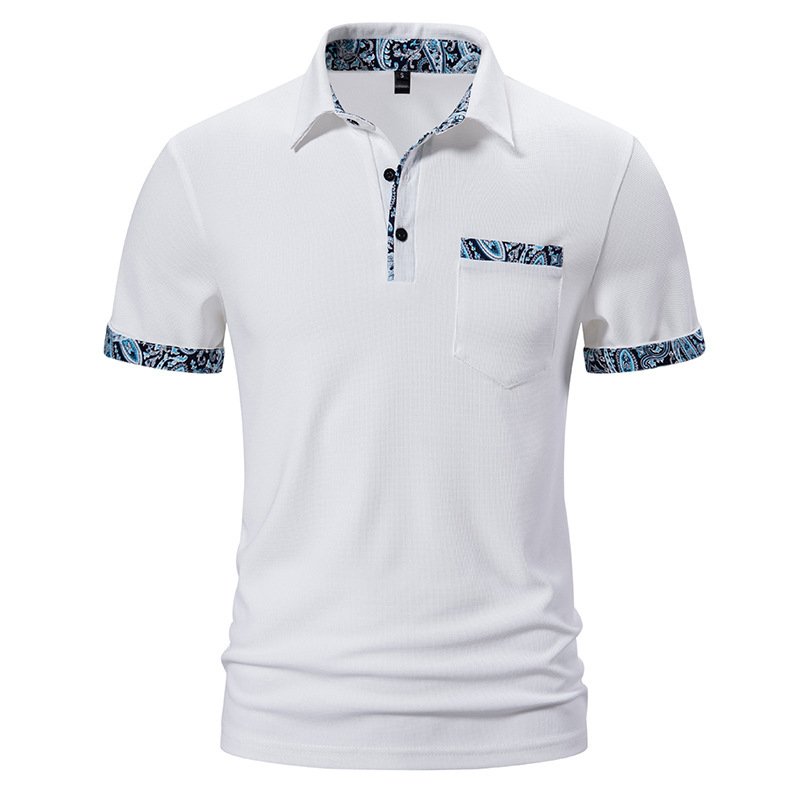 Camiseta de manga corta con solapa y estampado. - Image 5