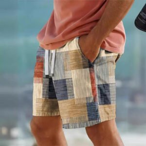 Shorts casuales con estampado digital moderno.