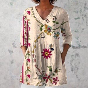 Vestido creativo con estampado.