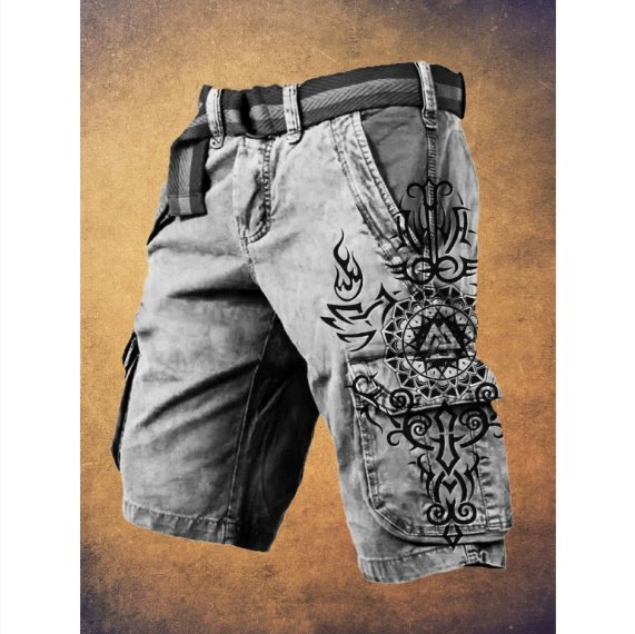 Pantalones cortos con cremallera, con estampado 3D de personalidad y estilo. - Image 4