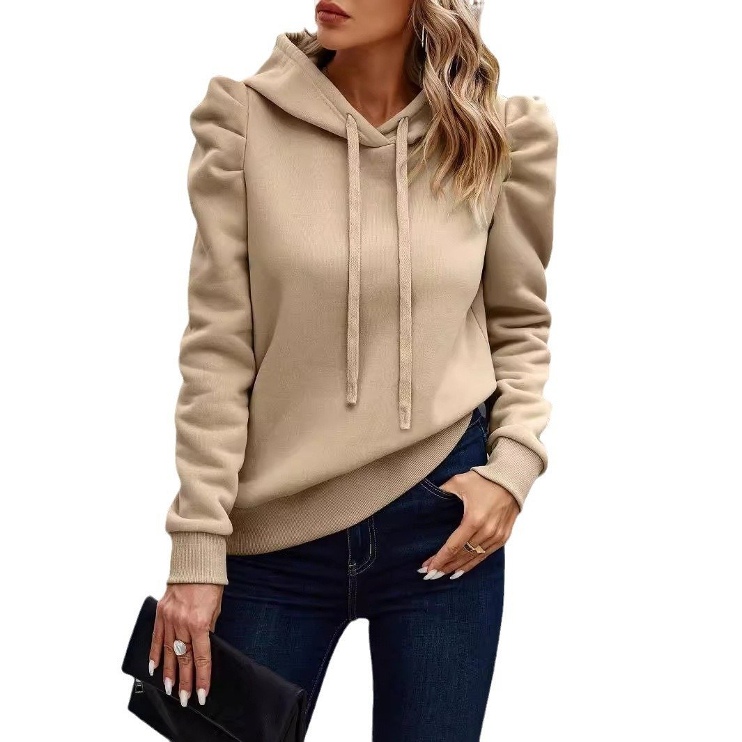 Suéter informal de manga larga con capucha y solapa - Image 5