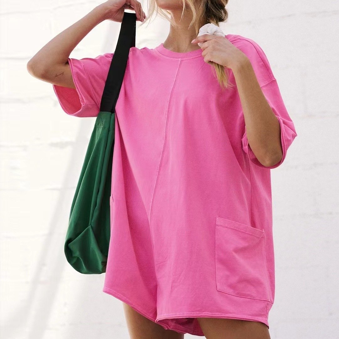 Mono corto holgado de manga corta, con bolsillos. - Image 10