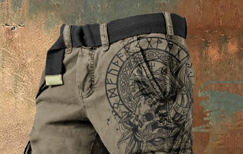 Pantalones cortos con cremallera, con estampado 3D de personalidad y estilo. - Image 5