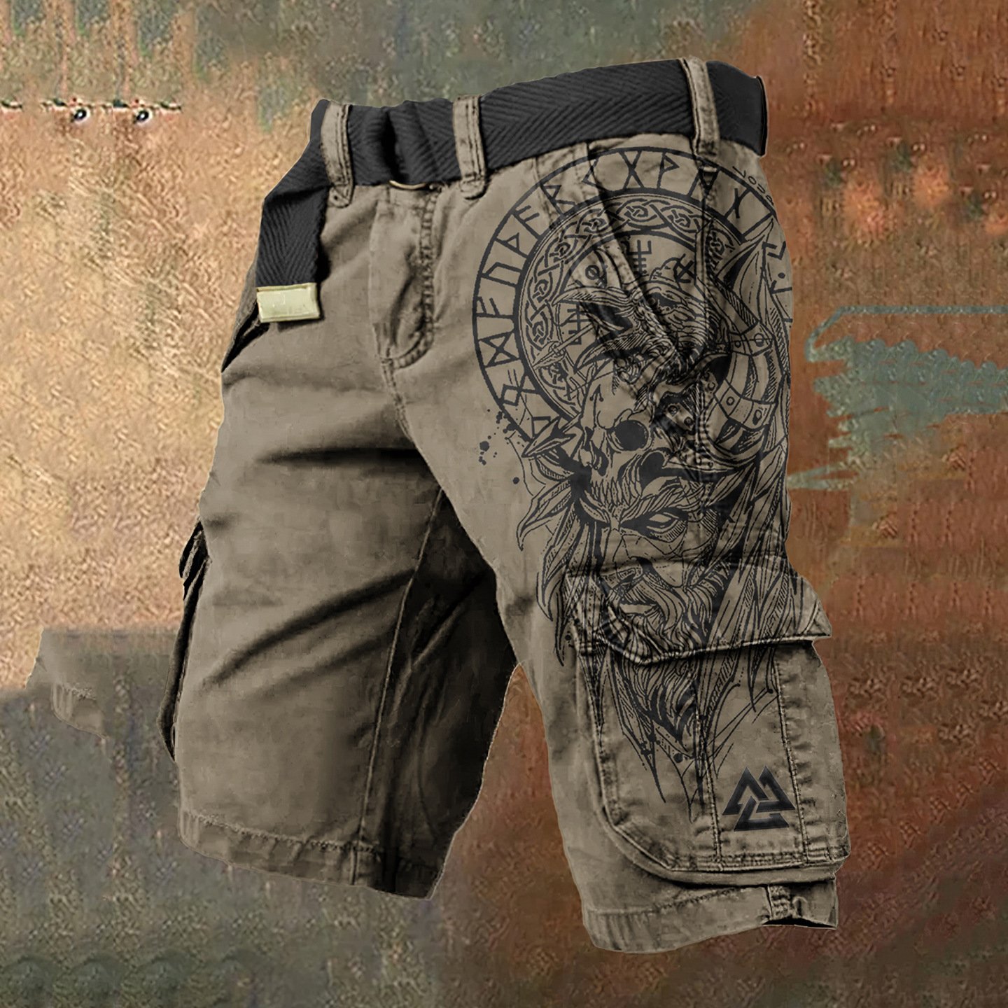 Pantalones cortos con cremallera, con estampado 3D de personalidad y estilo.