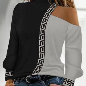 Camiseta bronceadora informal de manga larga y cuello redondo