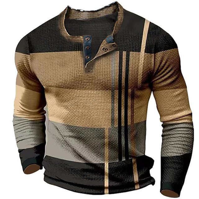 Suéter de manga larga con tres botones y estampado. - Image 3