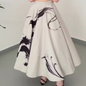 Falda vintage de tul estampado de tres capas