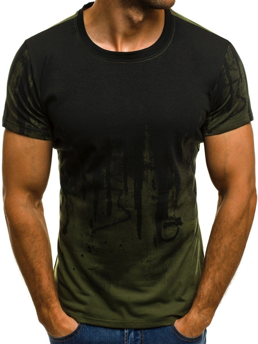Camiseta de compresión deportiva para hombre, informal, de algodón, con degradado negro y rojo, de alta calidad - Image 4