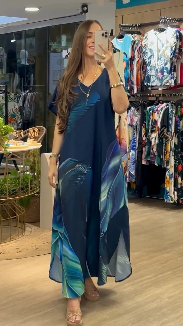 Vestido holgado con estampado europeo y americano. - Image 4