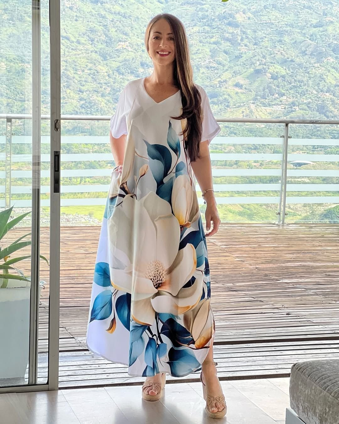 Vestido holgado con estampado europeo y americano. - Image 7