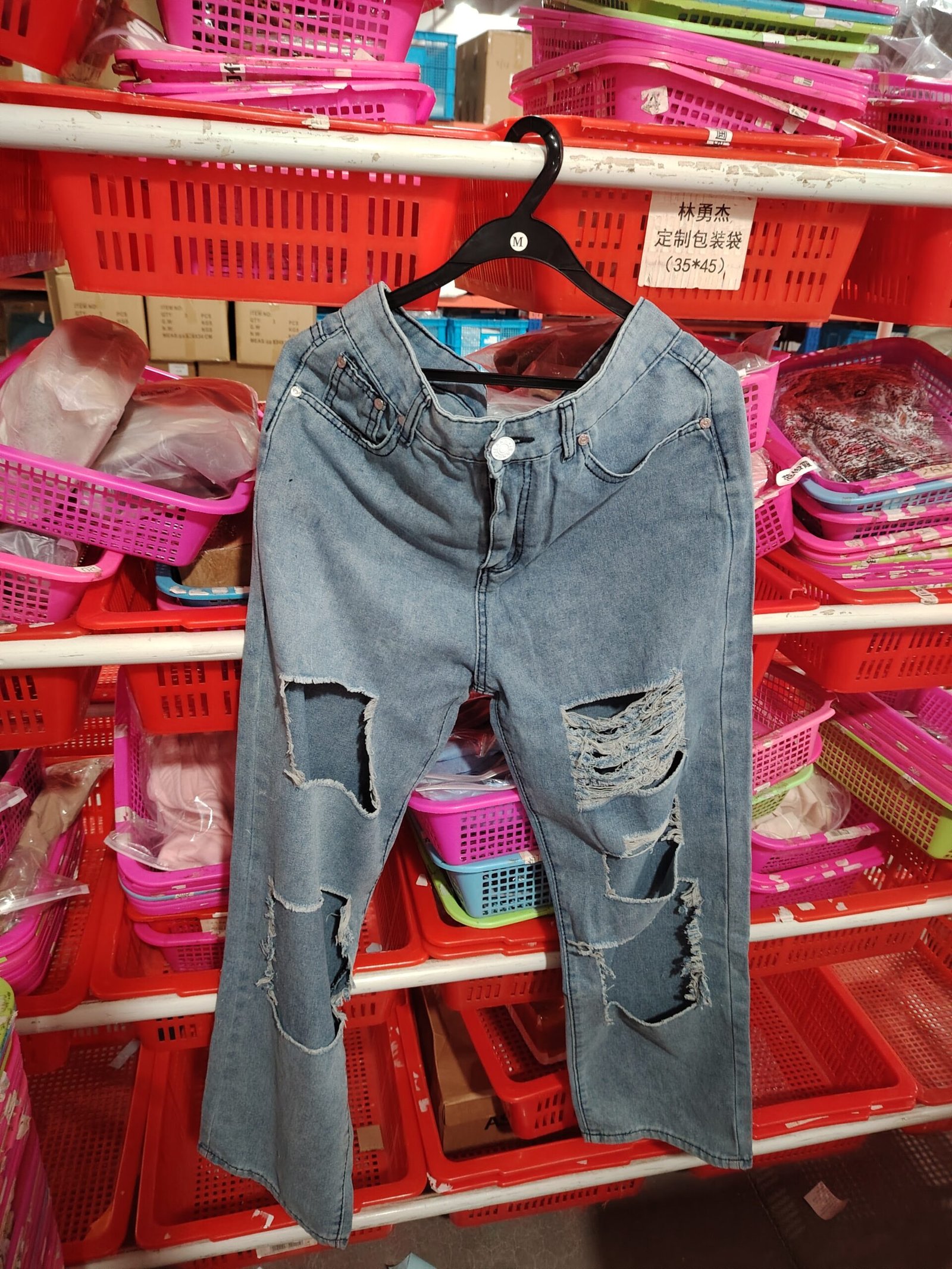 Vaqueros retro americanos con agujero, cintura alta, tiro recto, holgados, ajustados, estilo urbano, pierna ancha y largos. - Image 5