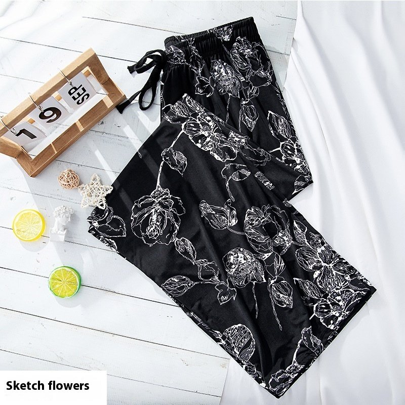 Pantalones anchos informales adelgazantes con rayas verticales - Image 5